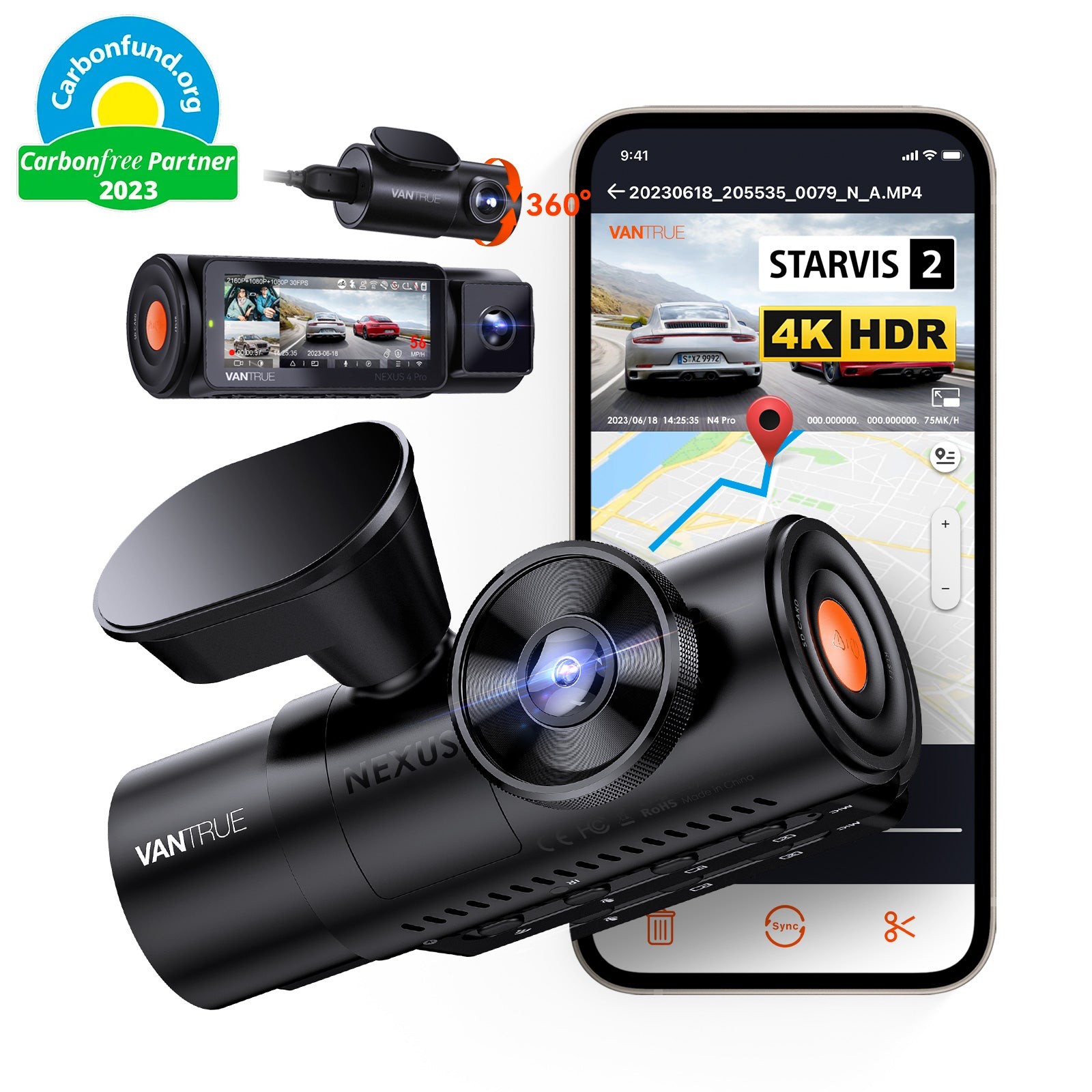 Vantrue N4 Pro (4K 3-Channel Dash Cam)