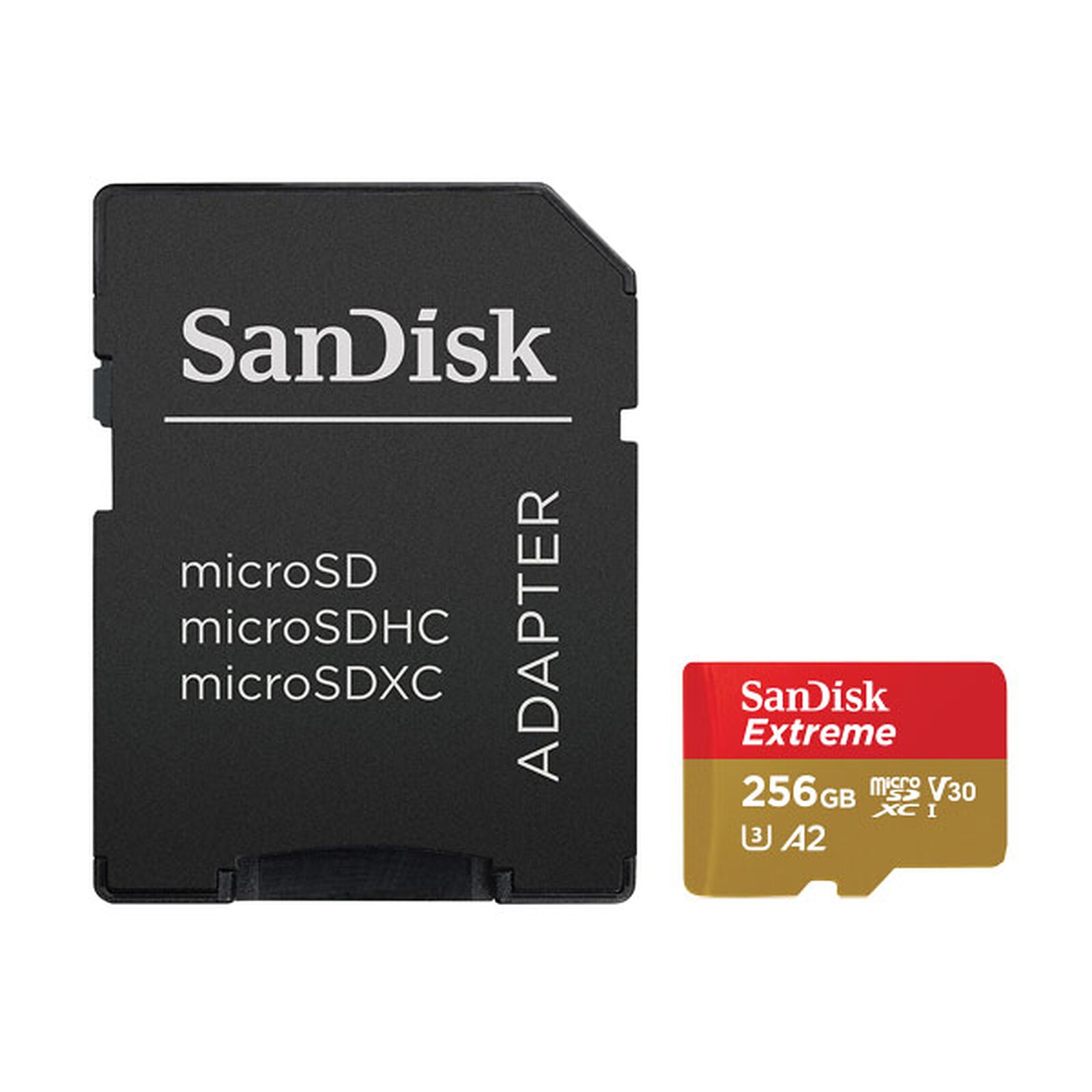 SanDisk Extreme microSDXC UHS-I U3 (+ adaptateur SD)